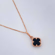 Set Cadena y Dije Veneciana + Trebol 1.95gr / 17 3/4 in / Oro Rosa 18K &