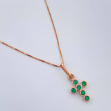 Set Cadena y Dije Veneciana + Cruz 1.8gr / 18 in / Oro Rosa 18K &
