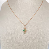 Set Cadena y Dije Veneciana + Cruz 1.8gr / 18 in / Oro Rosa 18K &