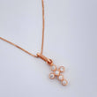 Set Cadena y Dije Veneciana + Cruz 1.8gr / 17 3/4 in / Oro Rosa 18K &
