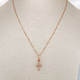 Set Cadena y Dije Veneciana + Cruz 1.8gr / 17 3/4 in / Oro Rosa 18K &
