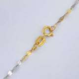 Set Cadena y Dije Flor Espejo + Avion 2gr / 17 3/4 in / Tres Oros 18K &