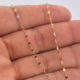 Set Cadena y Dije Flor Espejo + Estrella De David 1.7gr / 17 3/4 in / Tres Oros 18K &