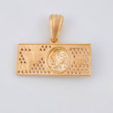 Pendant One Dollar 3.7 g / 3/4 in Two Golds White Rose 18K