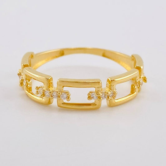 Squared Link Ring 1.55 g / T6 1/2 Yellow Gold 18K