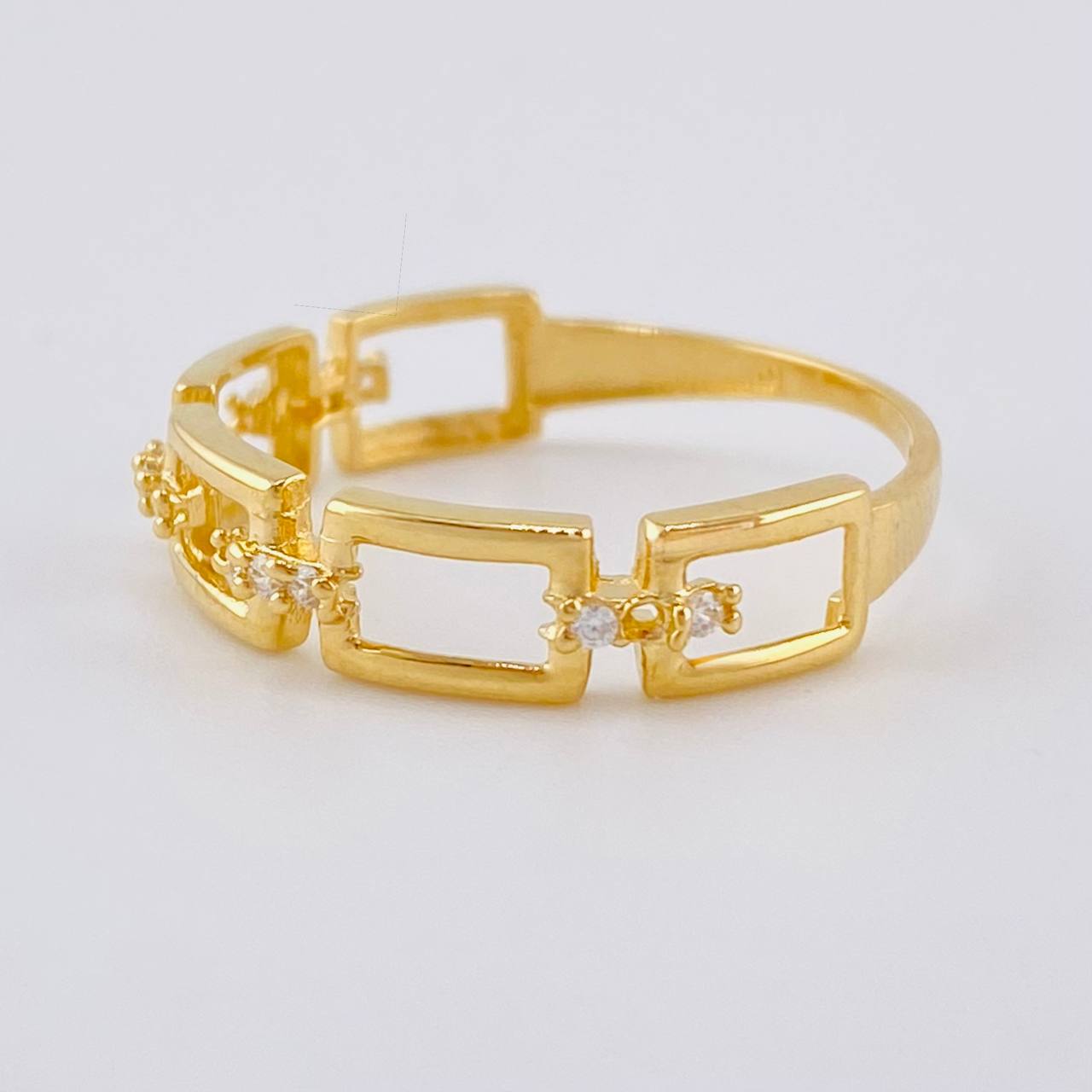 Squared Link Ring 1.55 g / T6 1/2 Yellow Gold 18K