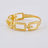 Squared Link Ring 1.55 g / T6 1/2 Yellow Gold 18K