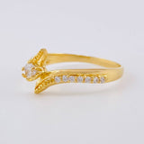 Anillo Solitario Olas Convergentes 1.85 g / T7 Oro Amarillo 18K