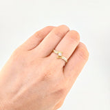 Anillo Solitario Olas Convergentes 1.85 g / T7 Oro Amarillo 18K