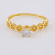 Anillo Solitario Ojos Hexagonal 1.5 g / T7 Oro Amarillo 18K