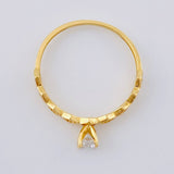 Anillo Solitario Ojos Hexagonal 1.5 g / T7 Oro Amarillo 18K