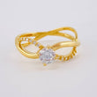 Intertwined Solitaire Ring 2.45 g / T6 1/2 18K Yellow Gold