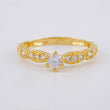 Double Bow Solitaire Ring 2 g / T7 18K Yellow Gold