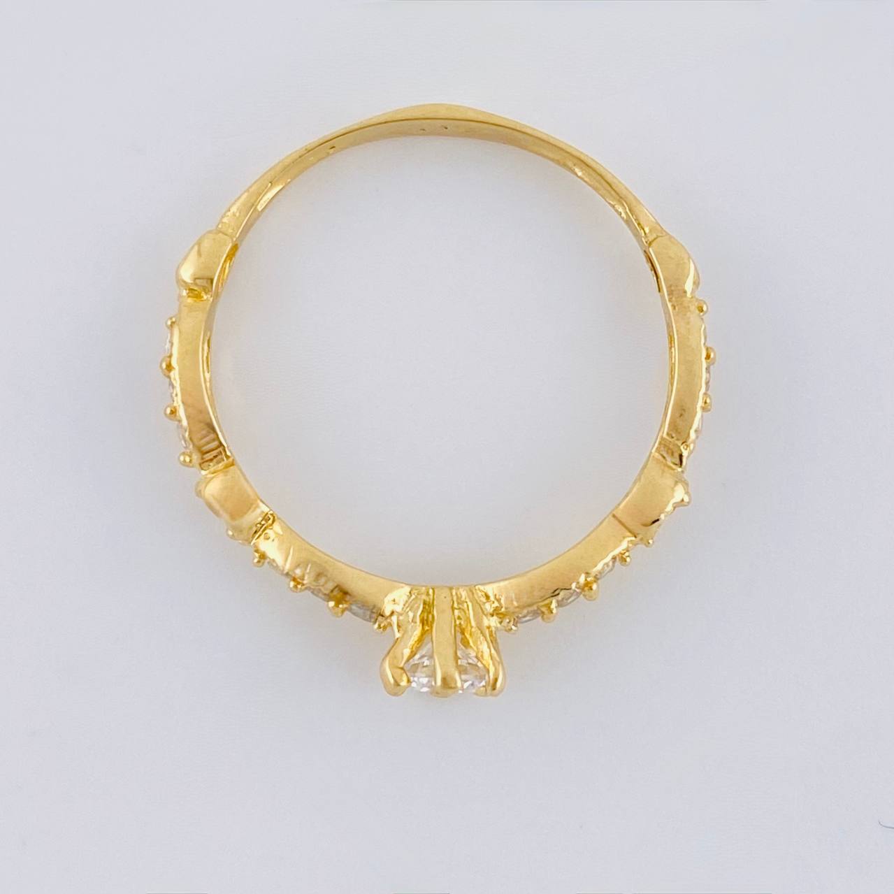 Double Bow Solitaire Ring 2 g / T7 18K Yellow Gold