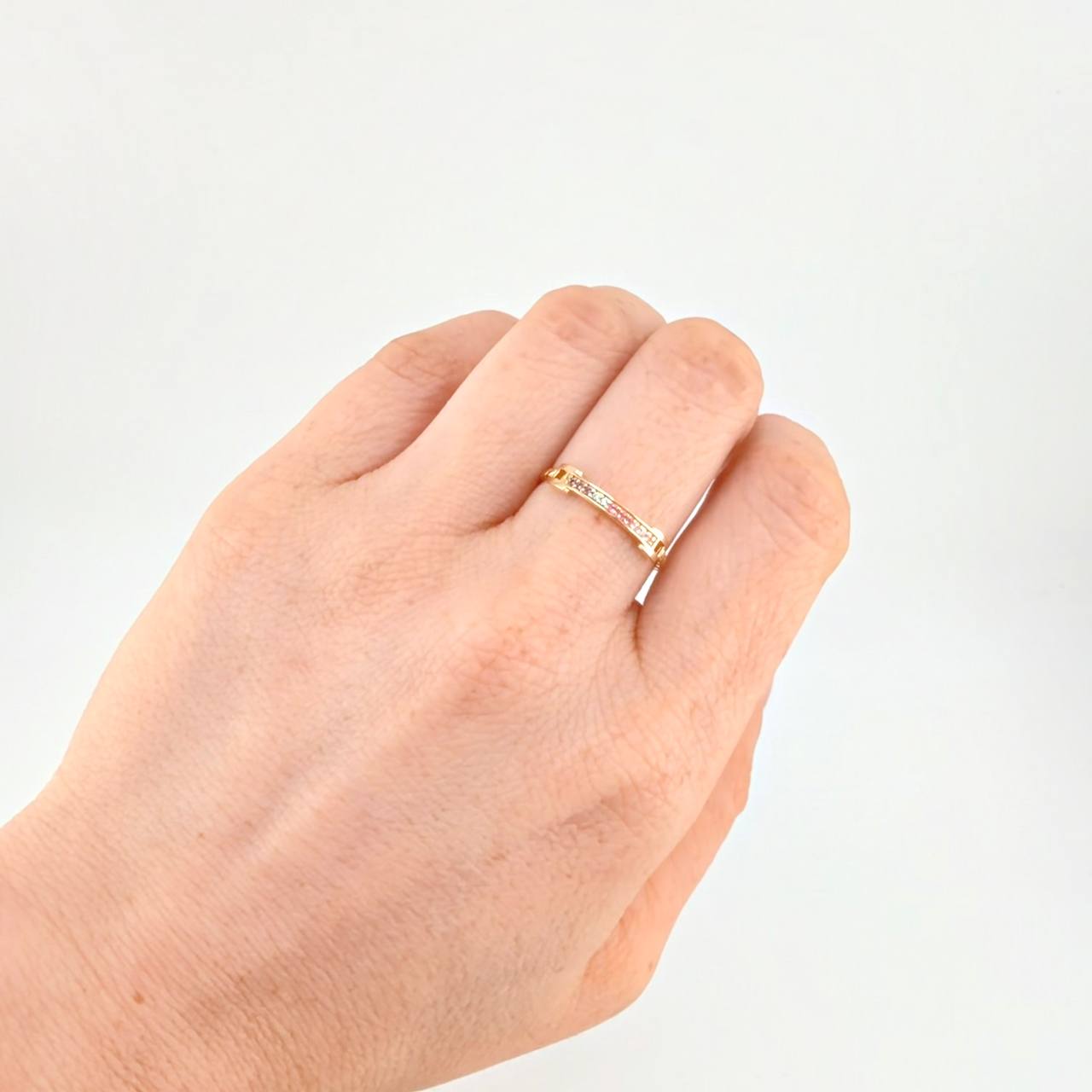 Braided Square Channel Ring 1.65 g / T7 18K Yellow Gold