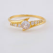 Solitaire Ring Coastal Wave Channel 1.55 g / T6 1/2 18K Yellow Gold