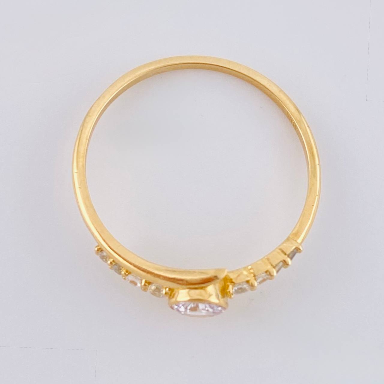 Solitaire Ring Coastal Wave Channel 1.55 g / T6 1/2 18K Yellow Gold