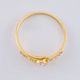 Solitaire Ring Coastal Wave Channel 1.55 g / T6 1/2 18K Yellow Gold
