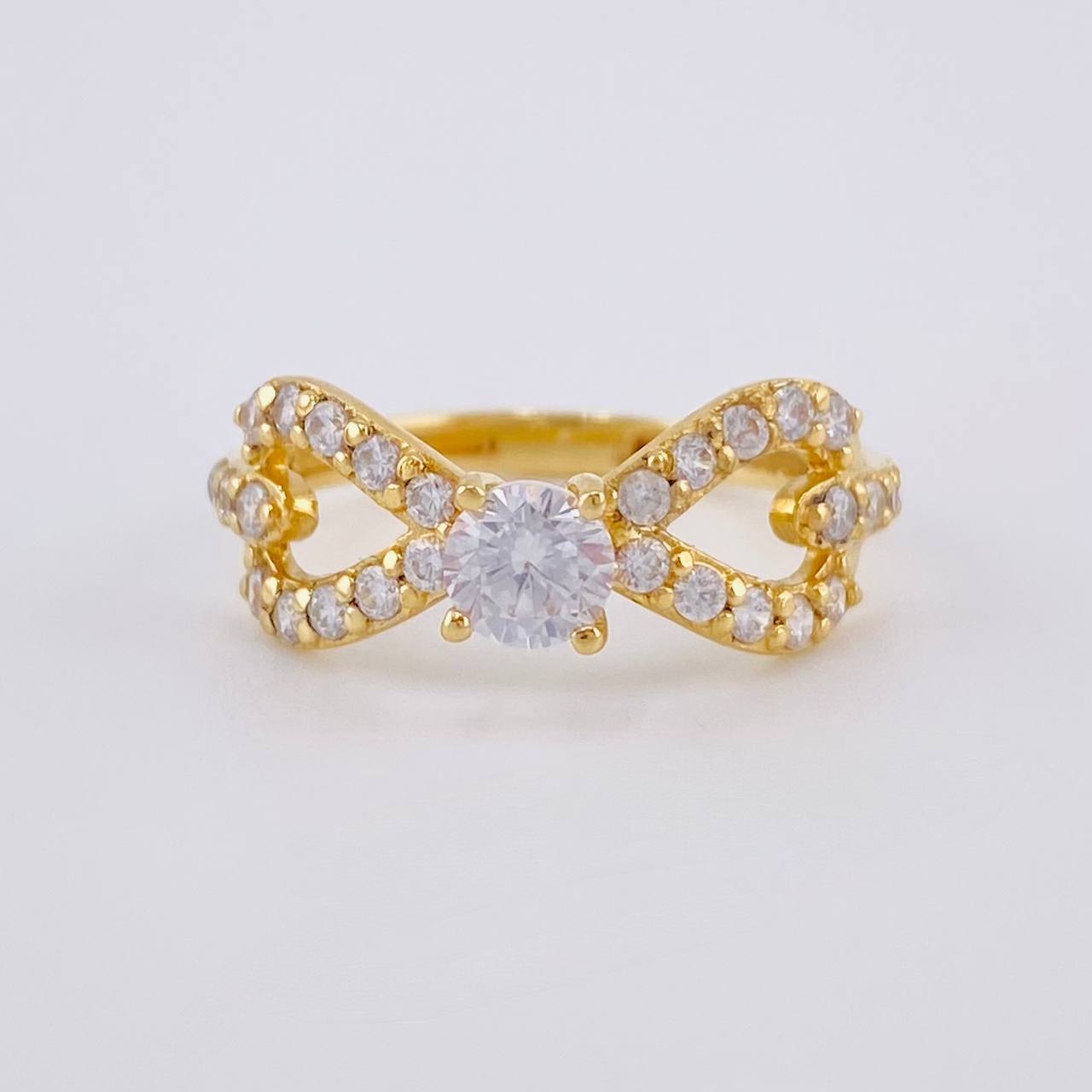 Solitaire Ring Bow 2.3 g / T6 3/4 Yellow Gold 18K