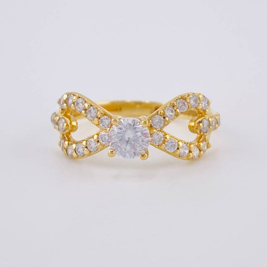 Anillo Solitario Moño 2.3 g / T6 3/4 Oro Amarillo 18K