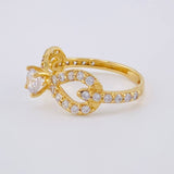 Solitaire Ring Bow 2.2 g / T5 Two Yellow White Gold 18K