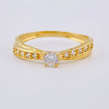 Solitaire Ring Four Prongs 1.95 g / T7 3/4 Yellow Gold 18K