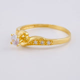 Anillo Solitario Olas Enganchadas 1.5 g / T6 1/4 Oro Amarillo 18K