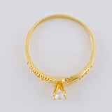 Anillo Solitario Olas Enganchadas 1.5 g / T6 1/4 Oro Amarillo 18K