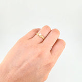 Anillo Solitario Olas Enganchadas 1.5 g / T6 1/4 Oro Amarillo 18K