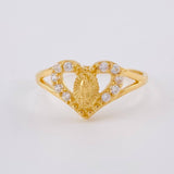 Anillo Corazón Virgen Guadalupe 1.8 g / T6 1/4 Oro Amarillo 18K