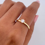 Solitaire Ring 1.25gr / Size 7 3/4 / 18K Gold $
