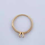 Solitaire Ring Inverted Line 1.6gr / Size 6 1/4 / 18K Gold $