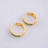 Candongas Carril Esmeraldas 13pts 1.6g / 1/2 in Oro Amarillo 18K