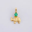 Pendant Elephant Emerald 6pts 0.3g / 1/2 in 18K Yellow Gold