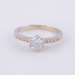 Solitaire Ring Six Prongs Diamonds 9pts 2.5g / T6 3/4 18K White Gold