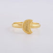 Half Moon Diamond Cut Ring 1g / Size 8 3/4 Yellow Gold 18K