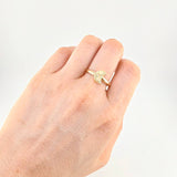 Half Moon Diamond Cut Ring 1g / Size 8 3/4 Yellow Gold 18K