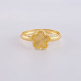Diamond Cut Flower Ring 1.05g / T7 1/4 Yellow Gold 18K