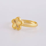 Diamond Cut Flower Ring 1.2g / T9 1/2 Yellow Gold 18K