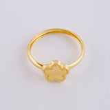 Diamond Cut Flower Ring 1.15g / T9 3/4 Yellow Gold 18K