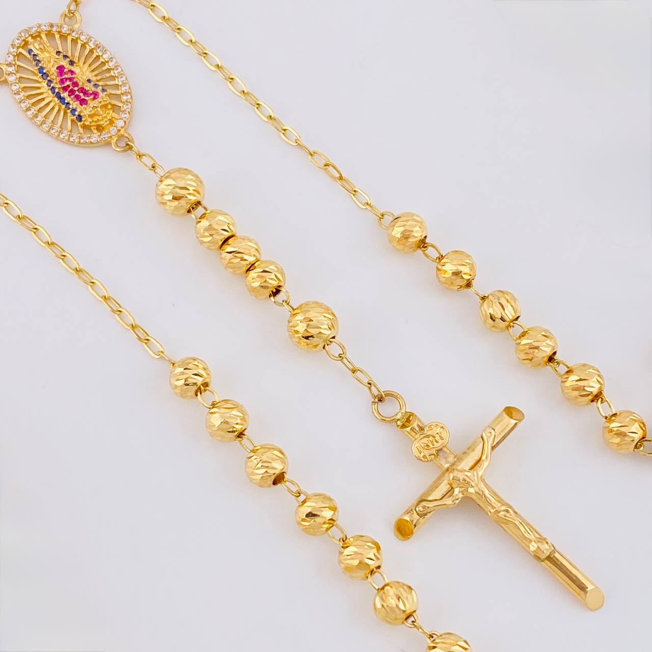 Rosario Virgen de Guadalupe 13.5g / 24 in / 5mm Oro Amarillo 18K