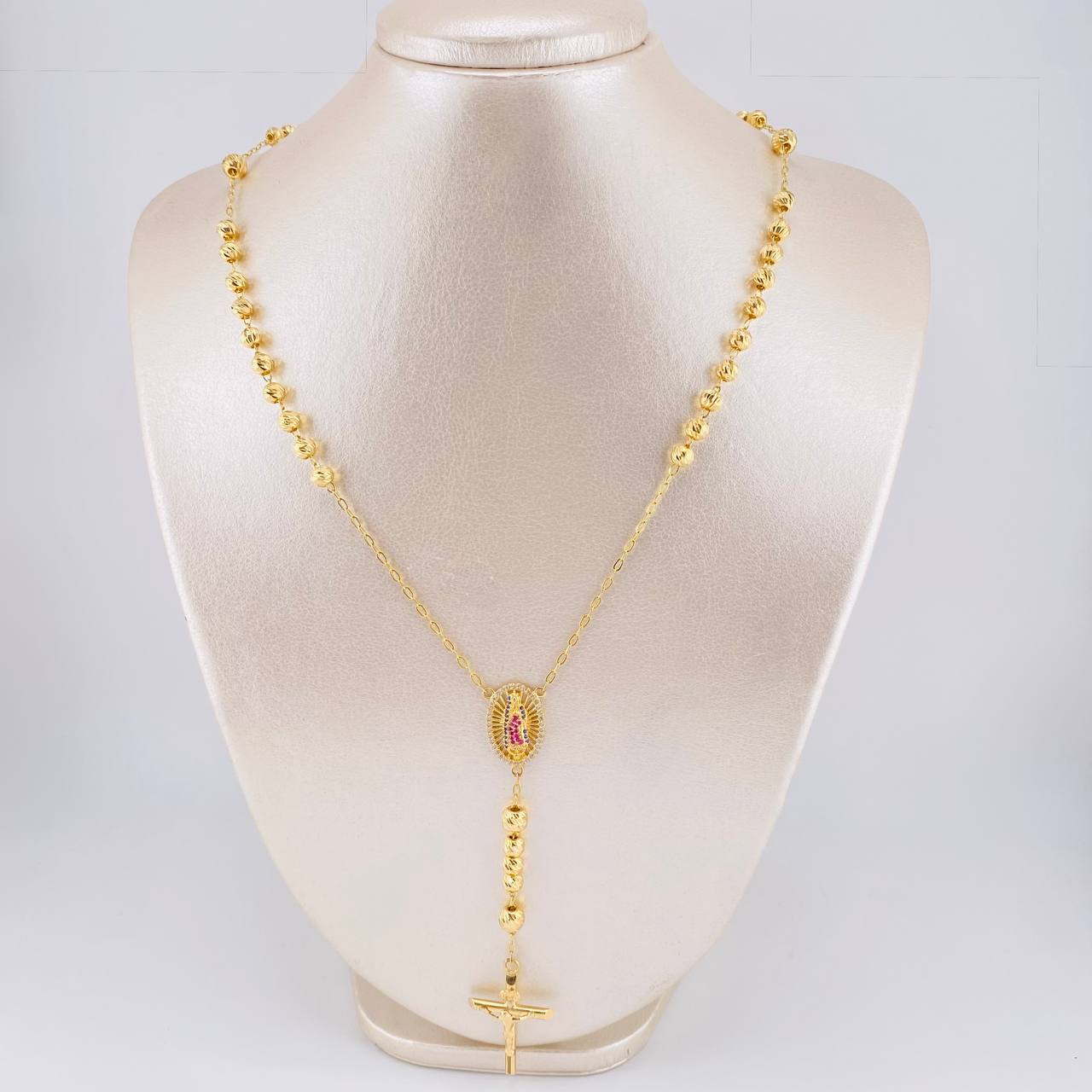 Rosario Virgen de Guadalupe 13.5g / 24 in / 5mm Oro Amarillo 18K