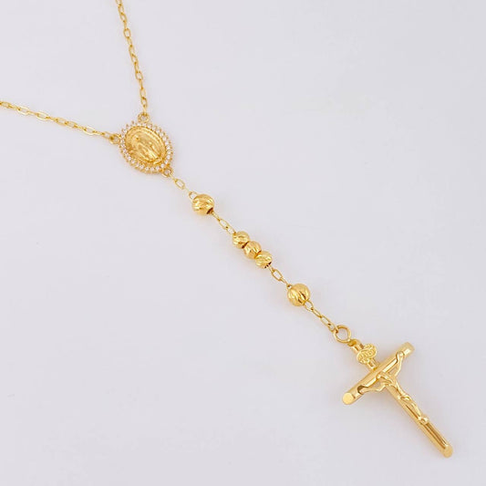 Rosary Miraculous Virgin 10g / 20 in / 4mm Yellow Gold 18K