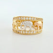 Three Elephant Ring 5.95g / Size 7 1/2 Three Golds 18K