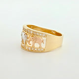 Three Elephant Ring 5.95g / Size 7 1/2 Three Golds 18K