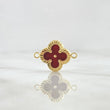 Herraje Trebol VCyA 1gr / 2cm / Diamantado Resina Roja Oro Amarillo 18K ©