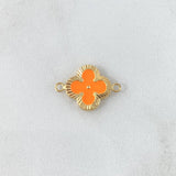 Herraje Trebol VCyA 1gr / 2cm / Diamantado Resina Naranjada Oro Amarillo 18K ©