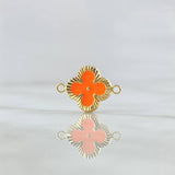 Herraje Trebol VCyA 1gr / 2cm / Diamantado Resina Naranjada Oro Amarillo 18K ©