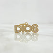 Pendant God 1.7gr / 2.3cm / White Zircons 18K Yellow Gold