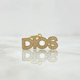 Pendant God 1.7gr / 2.3cm / White Zircons 18K Yellow Gold